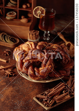 Traditional Scandinavian soft pretzels with cinnamon and sugar. Traditional Scandinavian soft pretzels with cinnamon and sugar. 137456030