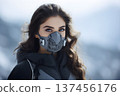 Wear a cloth to cover the nose to prevent respiratory disease Generative AI 137456176