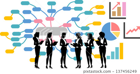 Illustration of a businesswoman having a meeting 137456249