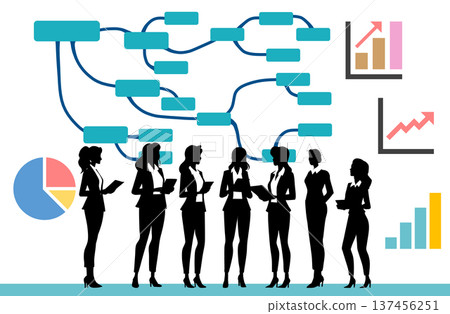 Illustration of a businesswoman having a meeting 137456251