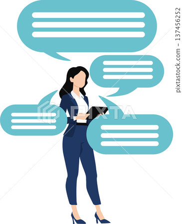 Illustration of a businesswoman having a meeting 137456252