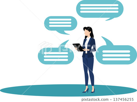 Illustration of a businesswoman having a meeting Illustration of a businesswoman having a meeting 137456255