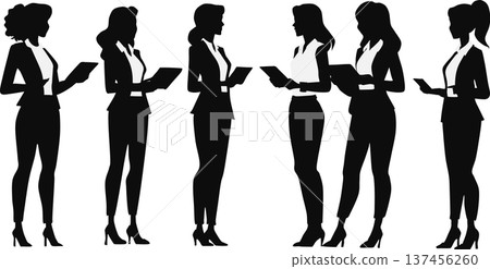 一位女商人正在開會的插圖 137456260