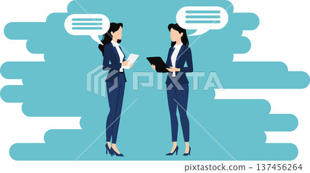 Illustration of a businesswoman having a meeting 137456264