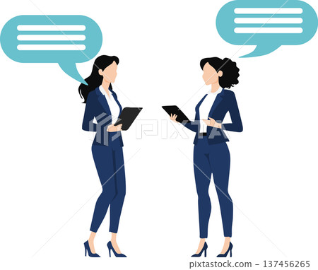 Illustration of a businesswoman having a meeting 137456265