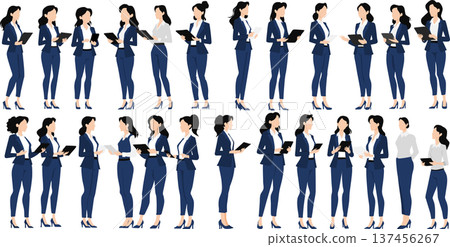 Illustration of a businesswoman having a meeting 137456267