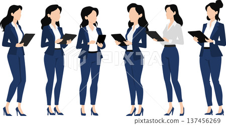 一位女商人正在開會的插圖 137456269