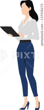 Illustration of a businesswoman having a meeting 137456273