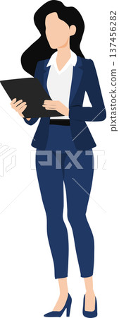 Illustration of a businesswoman having a meeting 137456282