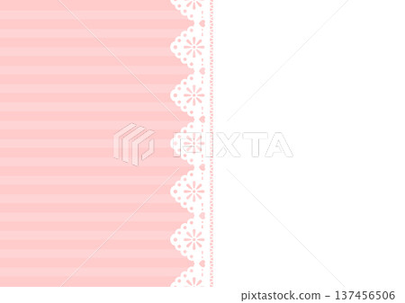 Lace and pink striped background Lace and pink striped background 137456506