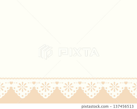 米色背景，蕾絲邊框 137456513