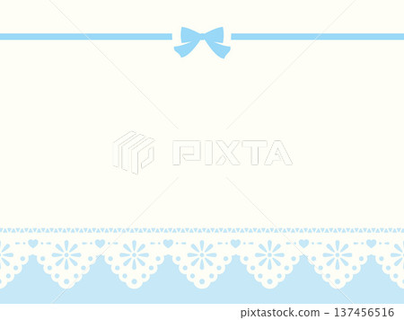 Light blue background with lace and ribbon 137456516