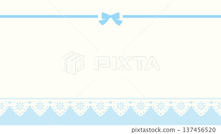 蕾絲、絲帶和淺藍色背景，16:9 橫向尺寸 137456520