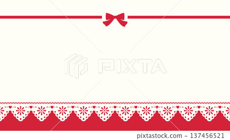 Lace and ribbon with red background, 16:9 landscape size Lace and ribbon with red background, 16:9 landscape size 137456521
