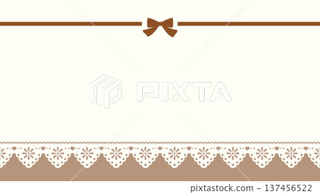 蕾絲和絲帶，棕色背景，16:9 橫向尺寸 137456522