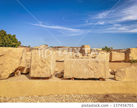 Karnak Temple is dedicated to the temple complex of Ancient Egypt. Thebes, Karnak, Luxor, Egypt 137456701