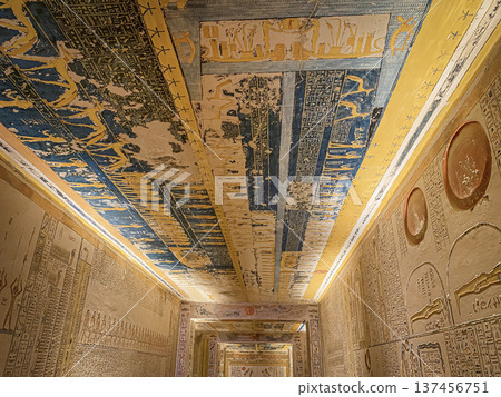Tomb of Memnon KV9 in the Egyptian Valley of the Kings, in the Theban necropolis, Egypt, Luxor Tomb of Memnon KV9 in the Egyptian Valley of the Kings, in the Theban necropolis, Egypt, Luxor 137456751