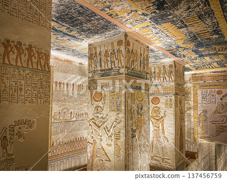 Tomb of Memnon KV9 in the Egyptian Valley of the Kings, in the Theban necropolis, Egypt, Luxor Tomb of Memnon KV9 in the Egyptian Valley of the Kings, in the Theban necropolis, Egypt, Luxor 137456759