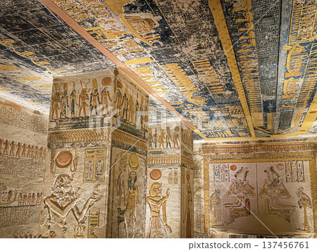 Tomb of Memnon KV9 in the Egyptian Valley of the Kings, in the Theban necropolis, Egypt, Luxor Tomb of Memnon KV9 in the Egyptian Valley of the Kings, in the Theban necropolis, Egypt, Luxor 137456761