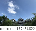 Castle tower and white clouds 137456822
