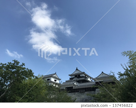 Castle tower and white clouds Castle tower and white clouds 137456822