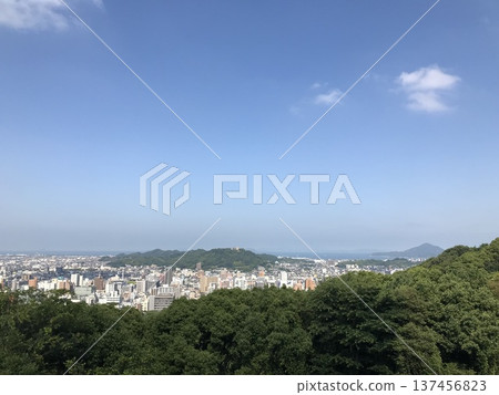 Town seen from the hill Town seen from the hill 137456823