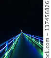 Bridge lit up in blue 137456826
