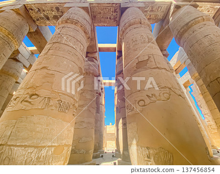Karnak Temple is dedicated to the temple complex of Ancient Egypt. Thebes, Karnak, Luxor, Egypt 137456854