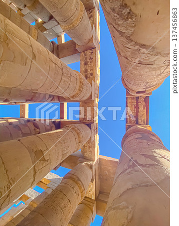 Karnak Temple is dedicated to the temple complex of Ancient Egypt. Thebes, Karnak, Luxor, Egypt 137456863