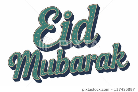 Retro Style "Eid Mubarak" Typography with Pastel Color Gradients Retro Style "Eid Mubarak" Typography with Pastel Color Gradients 137456897