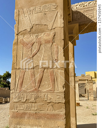 Karnak Temple is dedicated to the temple complex of Ancient Egypt. Thebes, Karnak, Luxor, Egypt 137456945