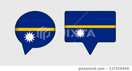 Flag of Nauru in speech bubble. 137456949