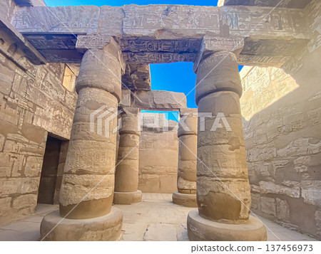 Karnak Temple is dedicated to the temple complex of Ancient Egypt. Thebes, Karnak, Luxor, Egypt 137456973