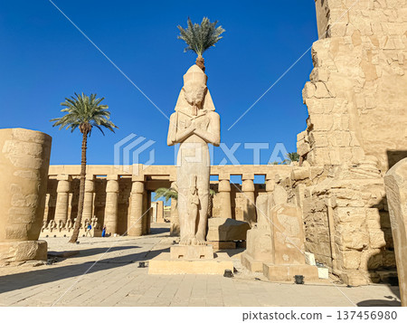 Karnak Temple is dedicated to the temple complex of Ancient Egypt. Thebes, Karnak, Luxor, Egypt 137456980