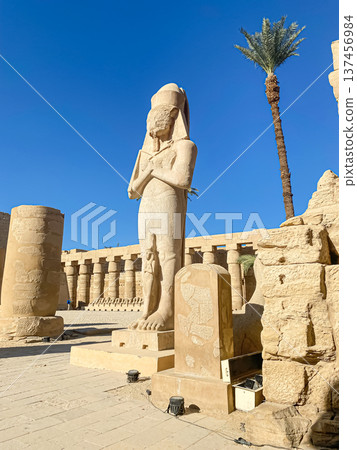 Karnak Temple is dedicated to the temple complex of Ancient Egypt. Thebes, Karnak, Luxor, Egypt 137456984