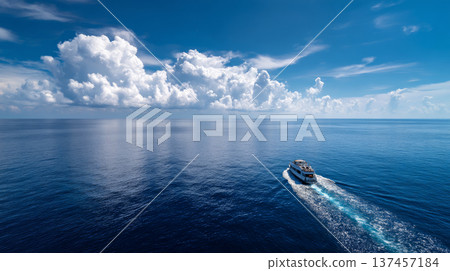 Calm close-up of calm sea water waves with palm trees. Beautiful panorama, tropical island beach landscape exotic shore coast. Summer vacation, holiday amazing nature. Sea background 137457184