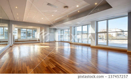 Equipment and exercise machines in the fitness center modern gym for sports, fitness and yoga. Healthy lifestyle, life on sports, maintaining a figure in a slim body 137457257