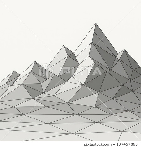 Abstract mountains of triangular faces in isometric. Abstract mountains of triangular faces in isometric. 137457863