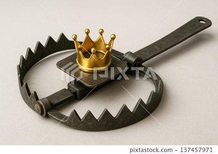 A golden crown in the center of the trap. 137457971