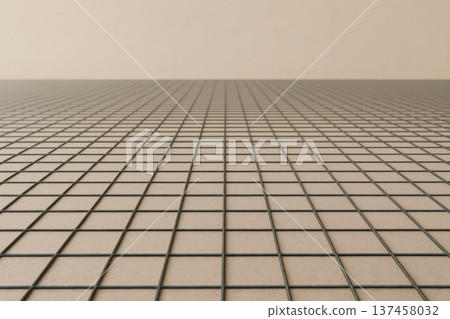 A metal mesh that goes into perspective. Space for text. A metal mesh that goes into perspective. Space for text. 137458032
