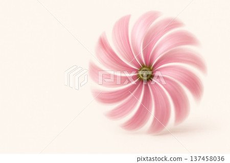 Rotating pink propeller with motion blur. Space for text. Rotating pink propeller with motion blur. Space for text. 137458036