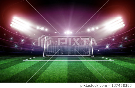 Soccer stadium and goalpost 137458393