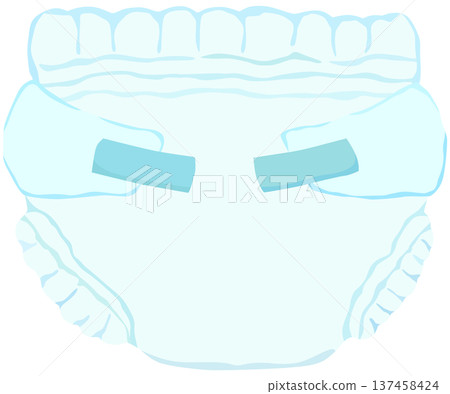 帶膠帶的尿布褲插圖向量素材 137458424