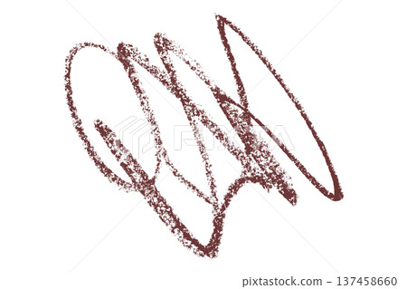 brown pencil strokes isolated on transparent background 137458660