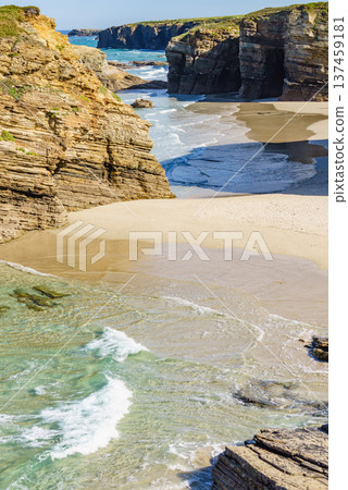 Cathedral Beach in Galicia Spain. Cathedral Beach in Galicia Spain. 137459181