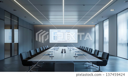 Modern meeting room with sleek design and technology 137459424