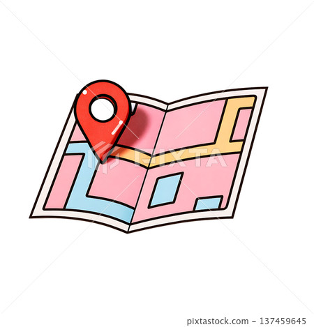 Pink city map with red location pin showing direction Pink city map with red location pin showing direction 137459645