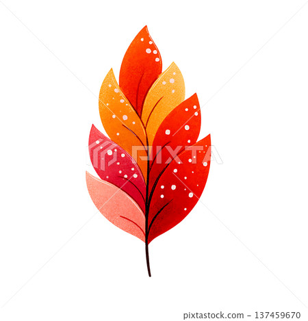 Autumn leaf illustration with warm colorful tones, cheerful Autumn leaf illustration with warm colorful tones, cheerful 137459670