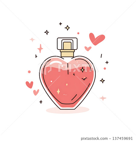 Heart shaped perfume bottle with sparkling romantic charm Heart shaped perfume bottle with sparkling romantic charm 137459691