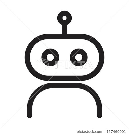 AI Robot avatar outline icons vector illustration AI Robot avatar outline icons vector illustration 137460001